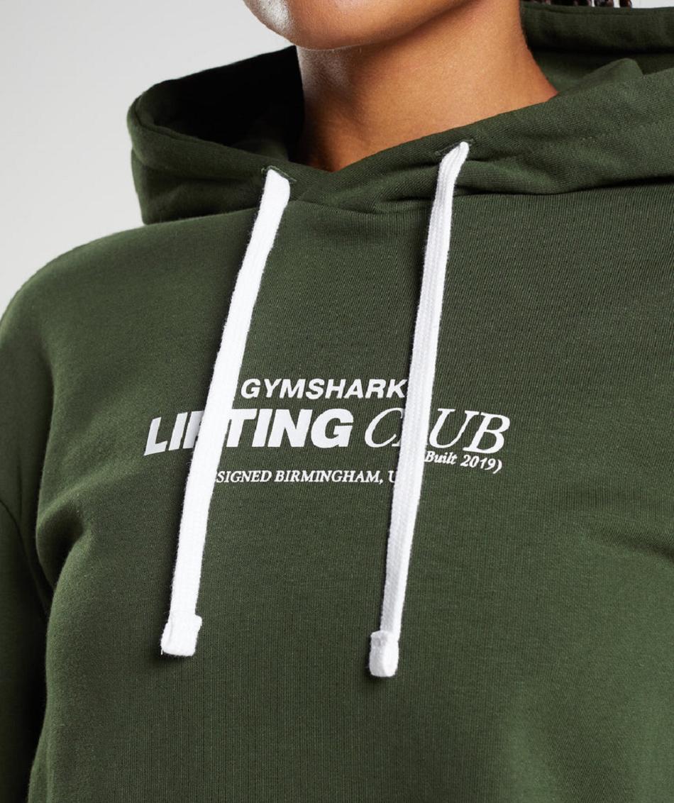 Sudadera Con Capucha Gymshark Social Club Oversized Mujer Verde Oliva | CO 2003VRW